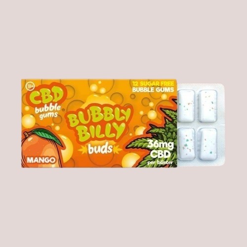 Chewing-gum mangue - 36mg CBD - Bubbly Billy - Produit CBD sur Le Marché du CBD