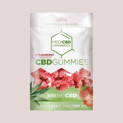 Gommes CBD - Fraise - 300 mg MediCBD - Produit CBD sur Le Marché du CBD