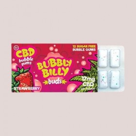 Chewing-gum fraise - 17mg CBD - Bubbly Billy - Le Marché du CBD